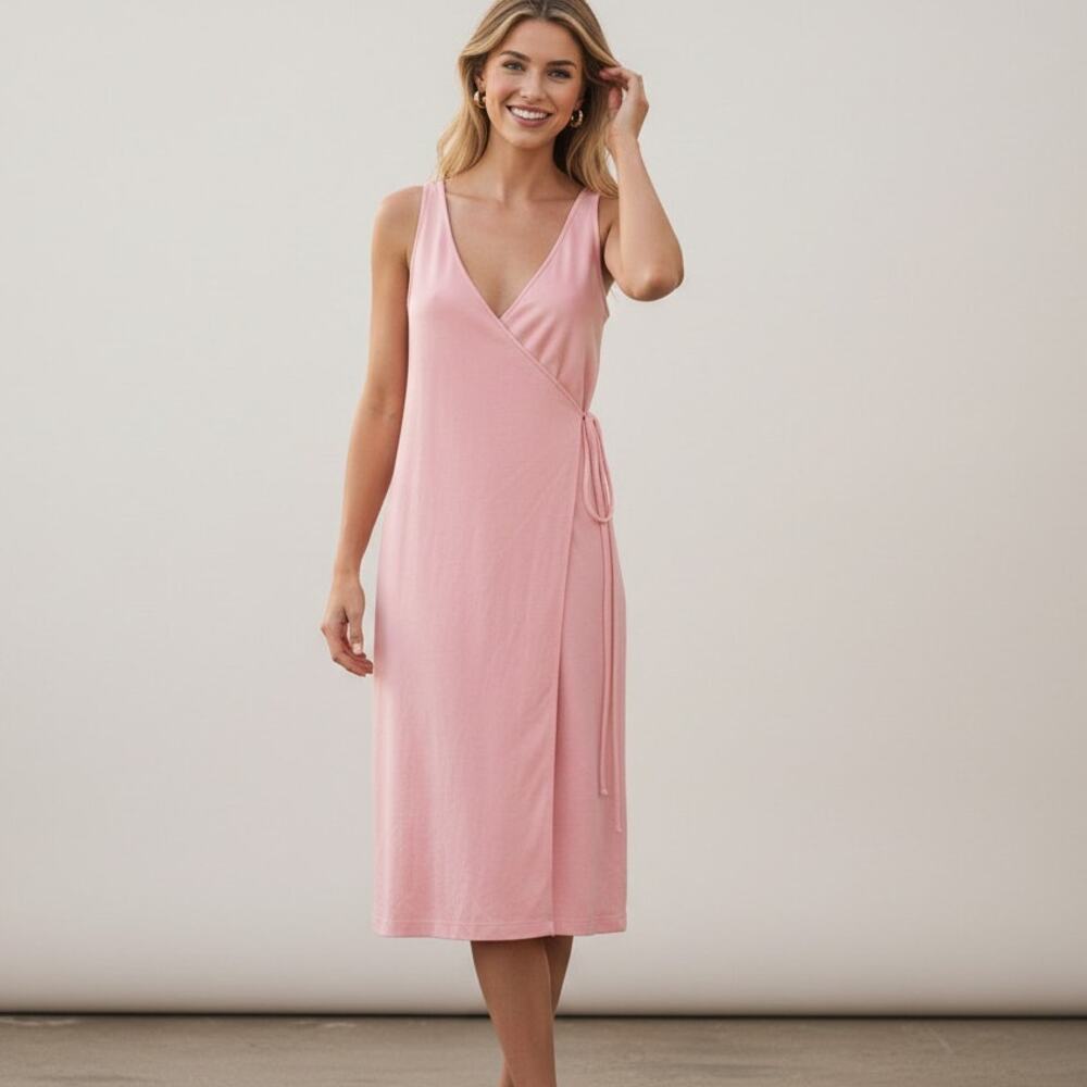 AYR Women's Yowza Wrap Dress in Pink knee lenght Size Small